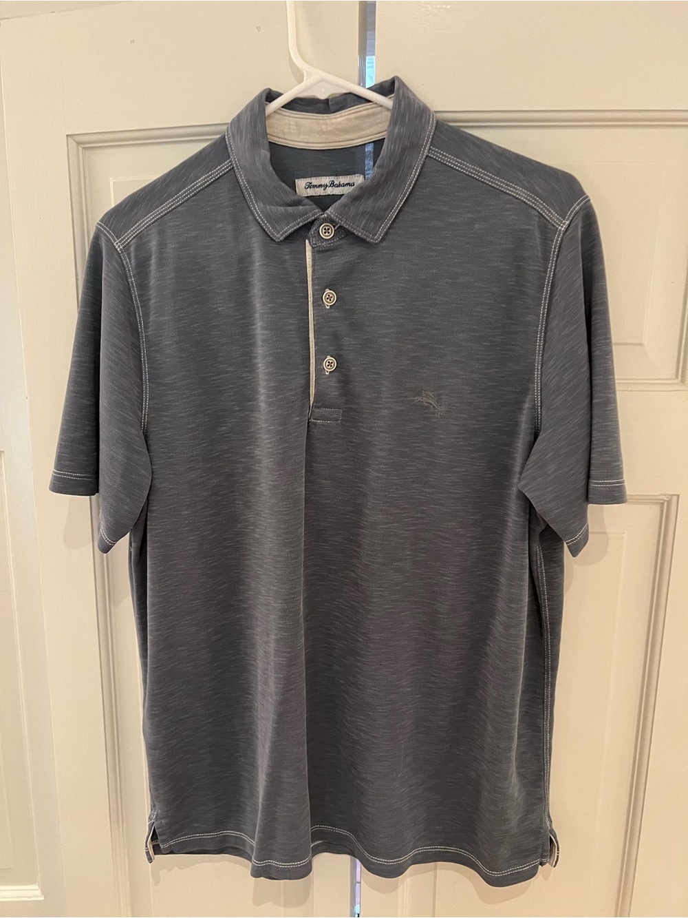 Tommy Bahama Short-Sleeve Polo in Washed Blue-Gray Size Medium